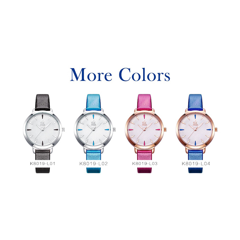 SHENGKE 8019 MONTRE QUARTZ COULEUR MODE