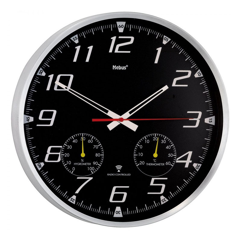 MEBUS HORLOGE MURALE METEO RADIO CONTROLEE