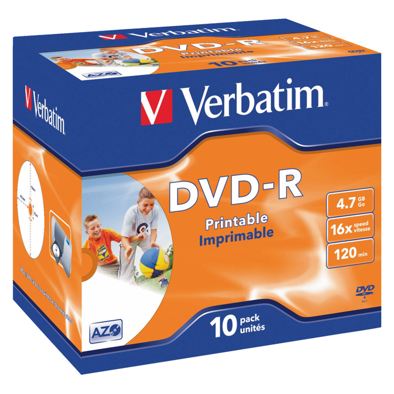 VERBATIM DVD-R 4,7 GB 10X JC PTINTABLE