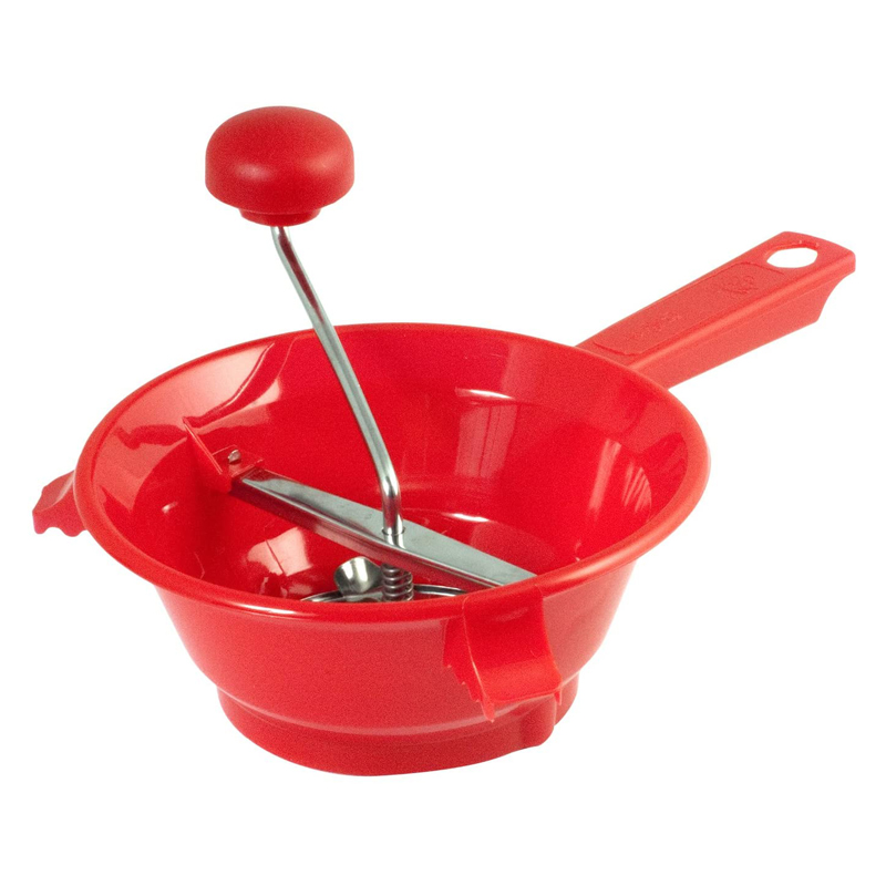 HOME MOULIN A LEGUMES ROUGE 24 CM ACIER INOX