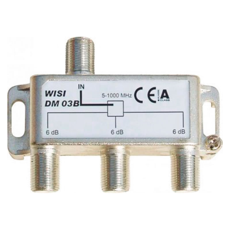 WISI DM-03B DERIVATEUR TERRESTRE 3 X 6 DB. Permet d'amener le signal TNT dans 3 pièces différentes pour une utilisation individuelle