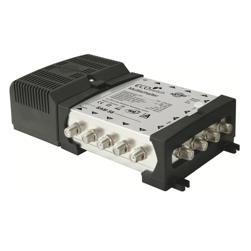 Astro SAM-58 Multiswitch 5 entrées / 8 sorties, alimentation intégrée. Recevez vos chaînes préférées partout chez vous, villa ou appartement