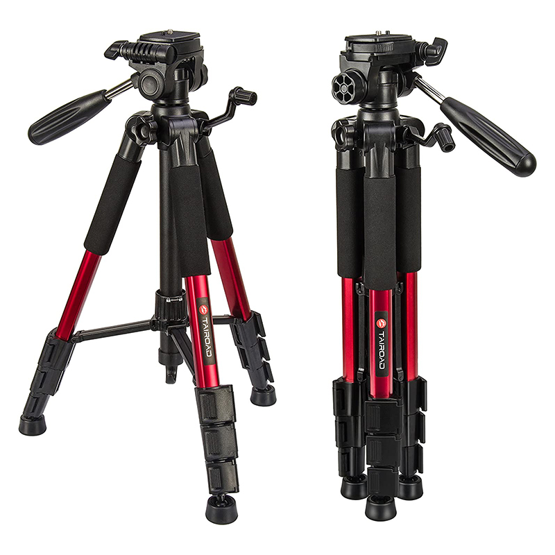 TAIROAD TREPIED ALU ROUGE LEGER PHOTO-VIDEO