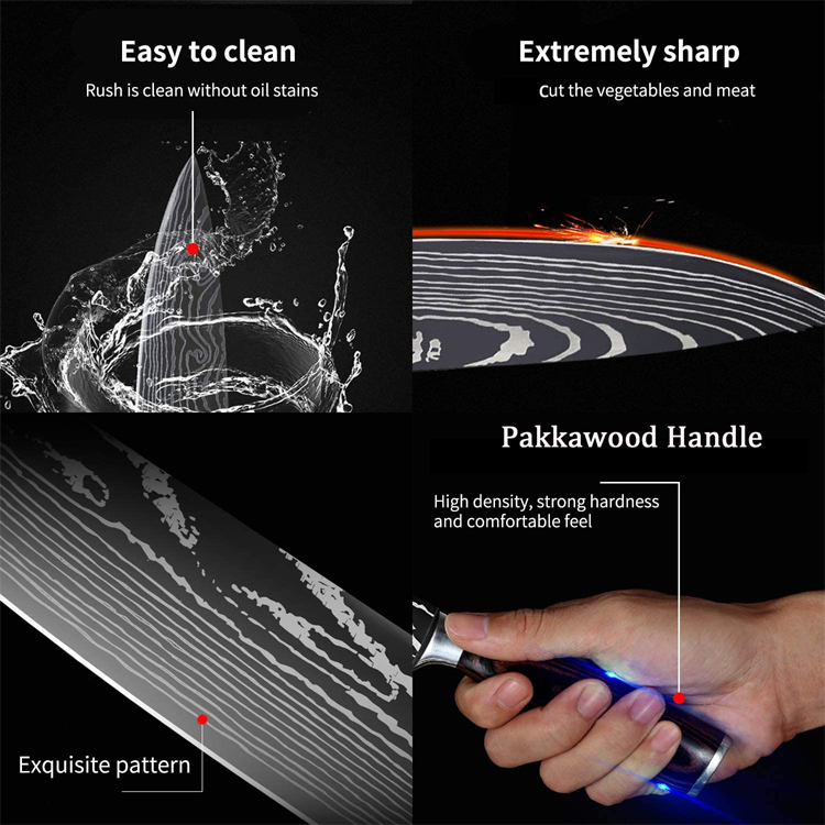 KEPEAK LOT 5 PCS COUTEAUX DE CUISINE/RESTAURANT – Image 3