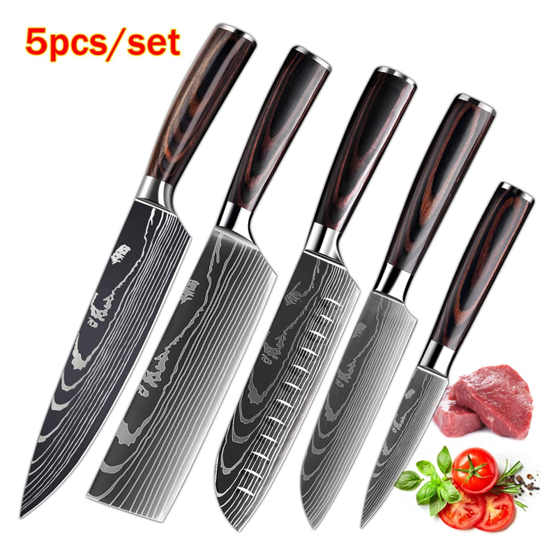 KEPEAK LOT 5 PCS COUTEAUX DE CUISINE/RESTAURANT