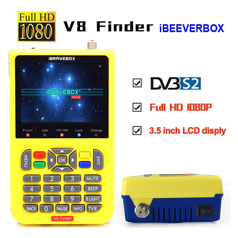 Ouyawei V8 Finer HD DVB-S2 Satellite Finder MPEG-2 MPEG-4 Better Finder Mètre. Entièrement conforme à la norme DVB, image et son numériques FTA en direct.