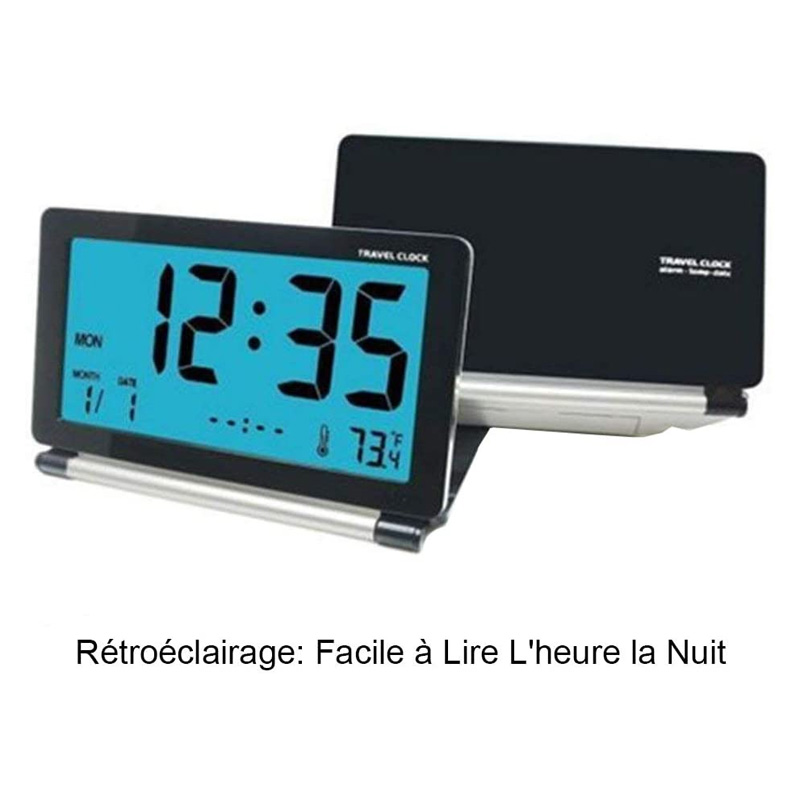 TRAVEL CLOCK LCD REVEIL DE VOYAGE PLIABLE – Image 2
