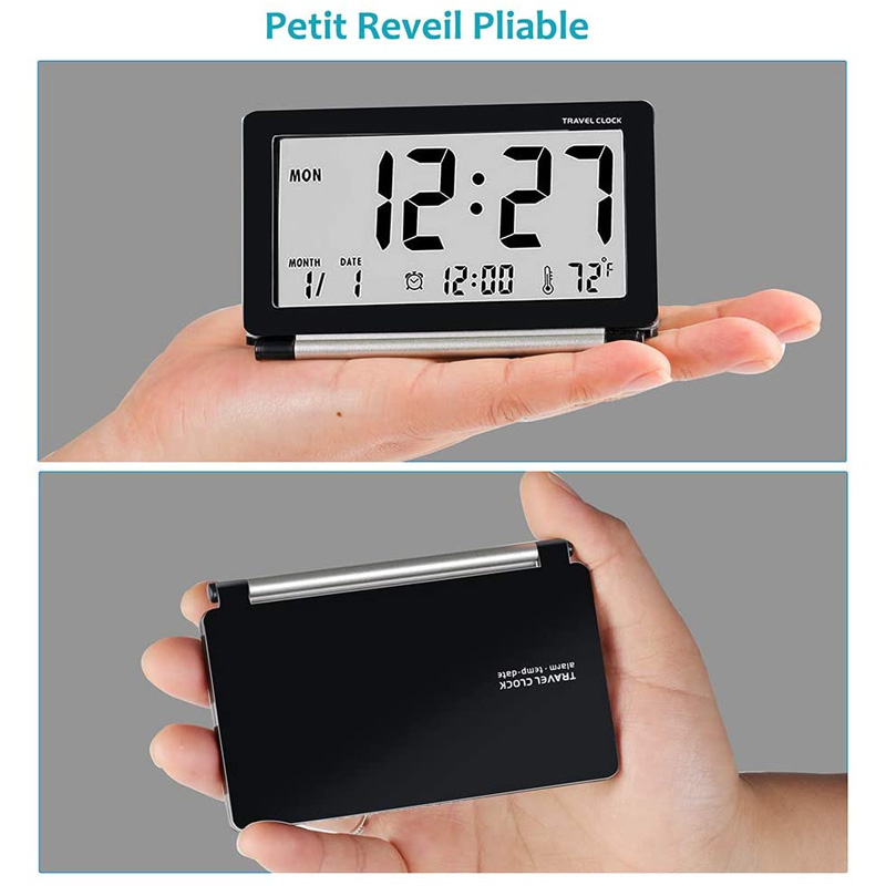 TRAVEL CLOCK LCD REVEIL DE VOYAGE PLIABLE – Image 4