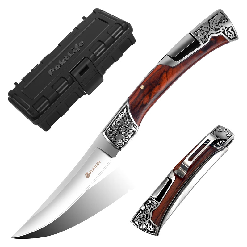 POKLIFE COUTEAU DE SURVIE POIGNEE COURBEE