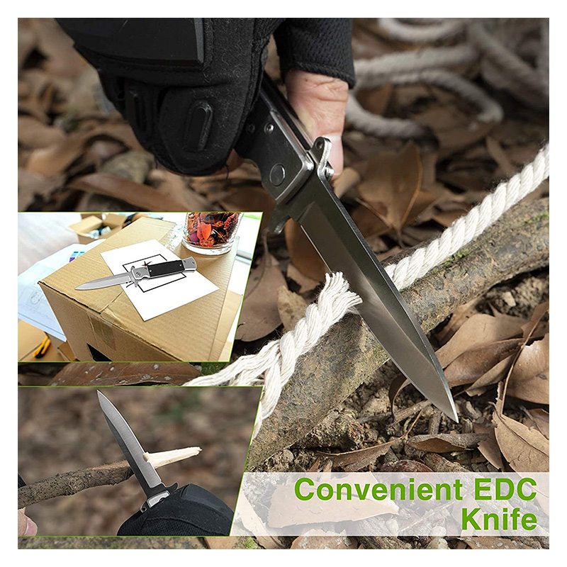 GVDV Couteau de Survie Pliable Poignée G10 – Image 4