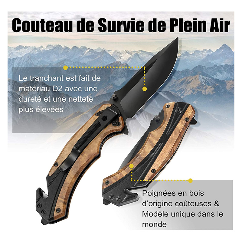 JELLAS 4EN1 COUTEAU PLIABLE BOIS PRECIEUX – Image 2