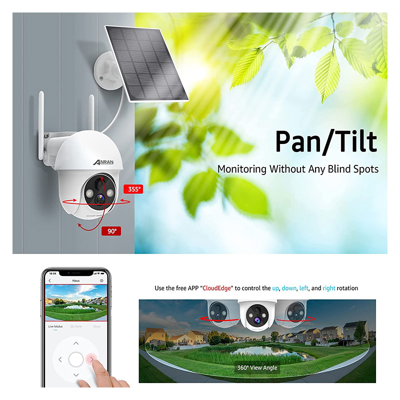 ANRAN CAMERA SOLAIRE WIFI AVEC SON DIRECT