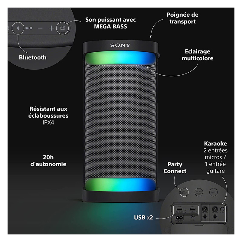 SONY SRX-XP500 BLUETOOTH AUTONOMIE DE 20 H – Image 2