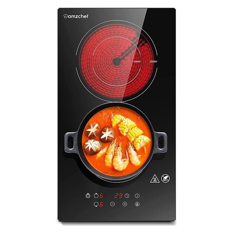 AMZCHEF DOMINO DOUBLE VITROCERAMIQUE