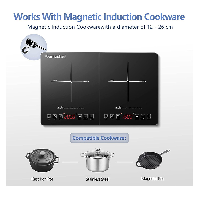 AMZCHEF PLAQUE A INDUCTION DOUBLE 3500 W – Image 3