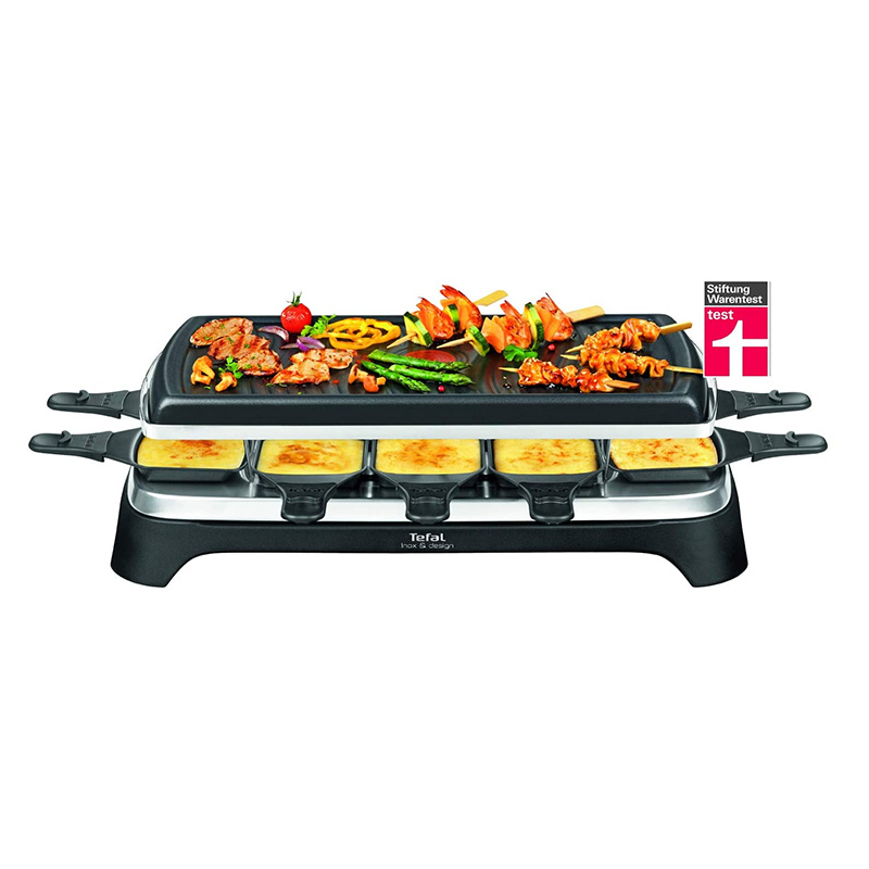 TEFAL APPAREIL A RACLETTE RE4588 NOIR INOX