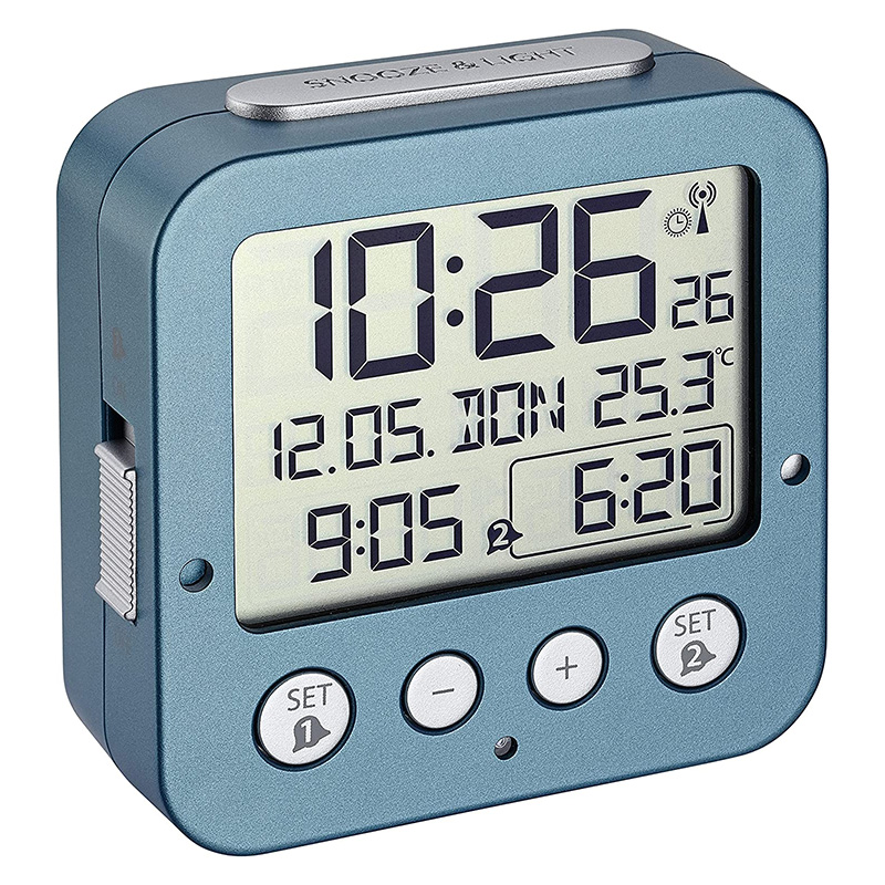 TFA DOSTMANN REVEIL BLEU RADIO PILOTE