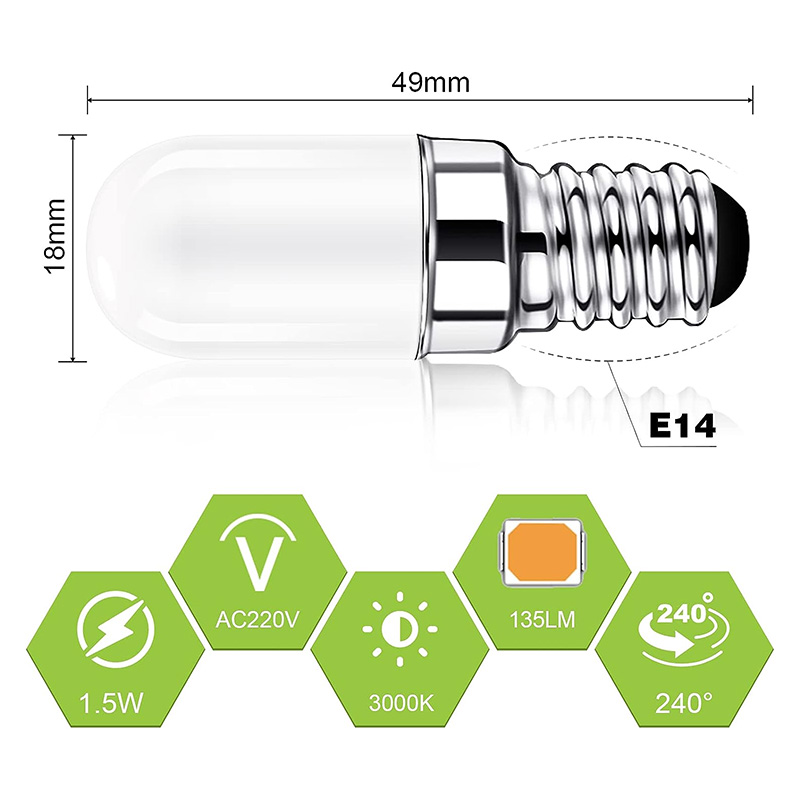 AGOTD LED E14 1.5W/15W FRIGO MACHINE A COUDRE Spotvision