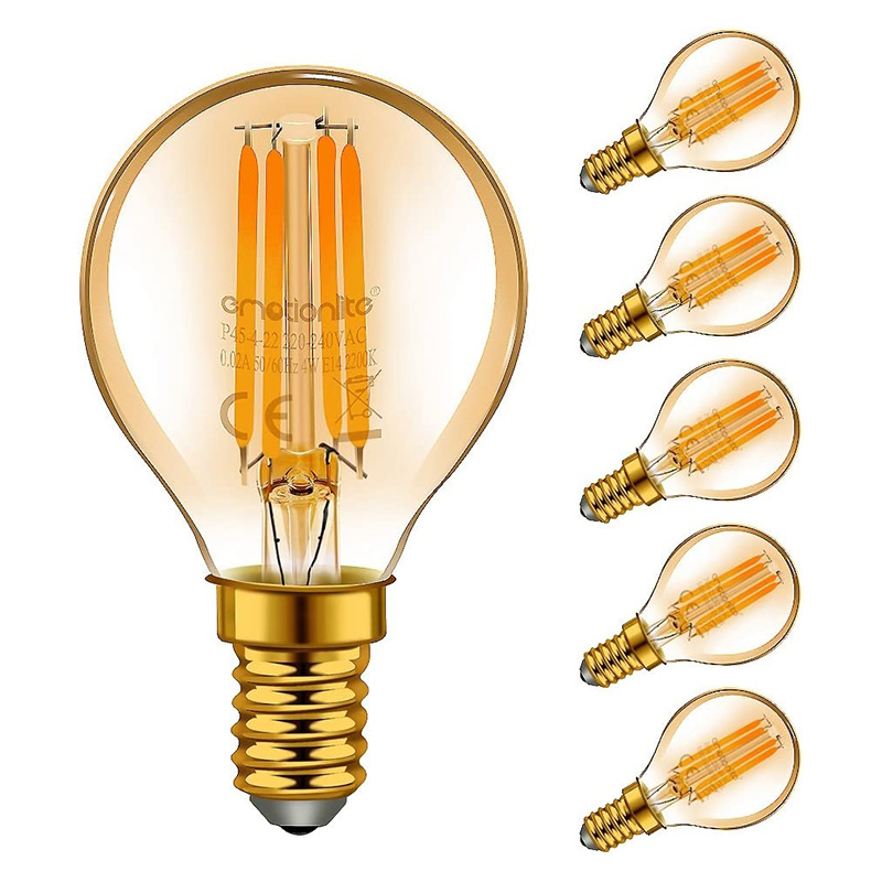 EMOTIONLITE LOT 6 PCS LED E14 4W/40W AMBRE