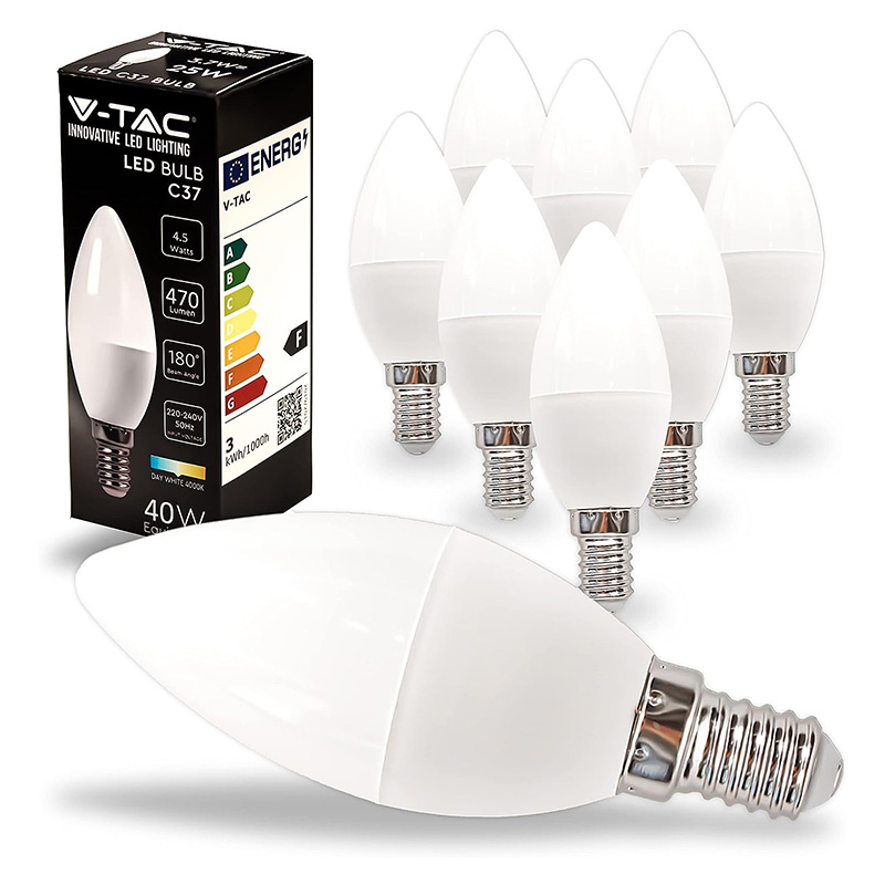 V-TAC LOT DE 10 LED 4.5W E14 BLANC NEUTRE