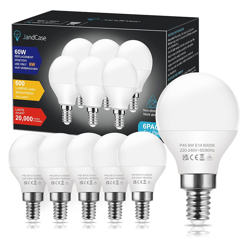 JANDCASE 6 AMPOULES LED E14 6W/60W BLANC FROID