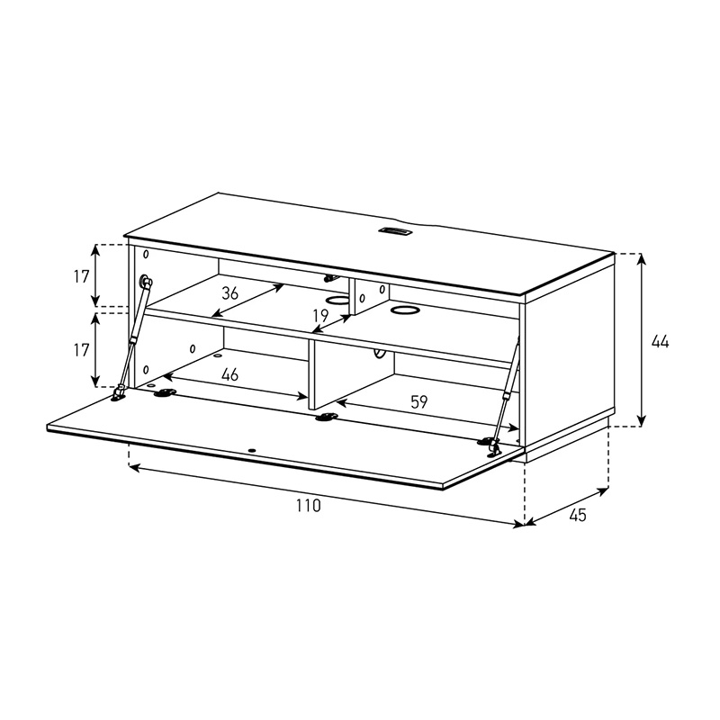SONOROUS STA110F-WHT MEUBLE BLANC TV STUDIO – Image 2