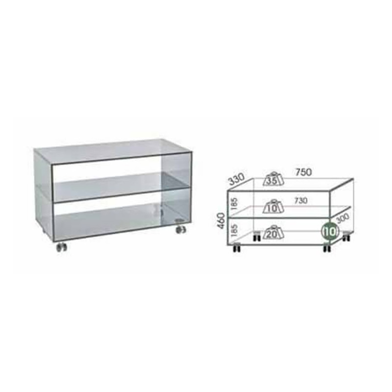 AUDIORAQ ECO750-40RG MEUBLE HIFI TV VERRE FUME