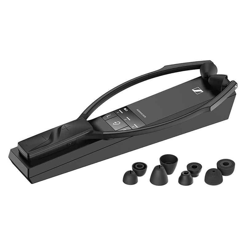 Sennheiser RS-5200. Ecouteur arceau de menton, sans fil, prise Jack 3.5 mm, fonctionne sur accu, Autonomie jusqu'à 12 heures, casque d'écoute télévision,