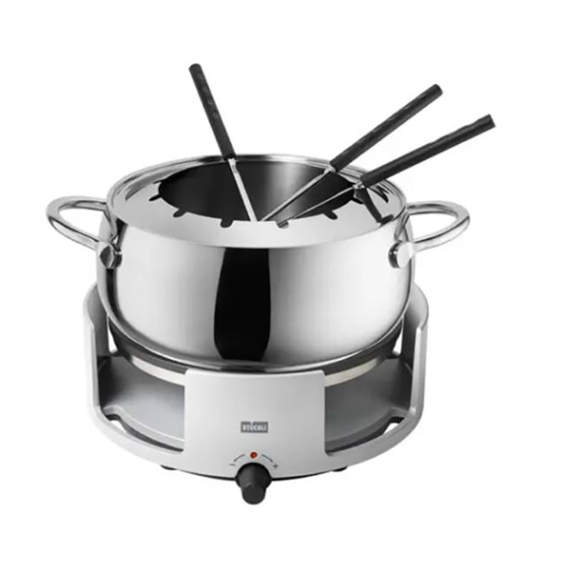 Set fondue, finition inox, diamètre de la casserole: 22 cm, contenance 3 L, régleur de température, 1500 Watts, 6 fourchettes