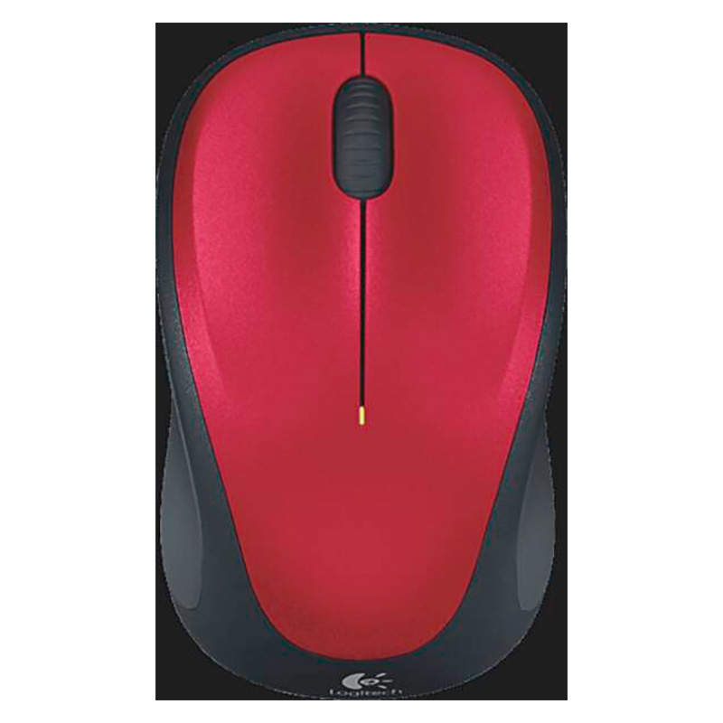 Logitech M235 Souris Wireless mouse rouge, lecture balayage optique, 3 touches, raccord USB, modèle standard pour commencer à naviguer sur le Web