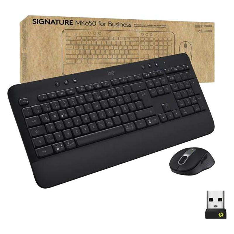 Kit MK650 Signature for Business, clavier souris, Bluetooth, transmission sans-fil HF, disposition de clavier suisse, pavé numérique séparé