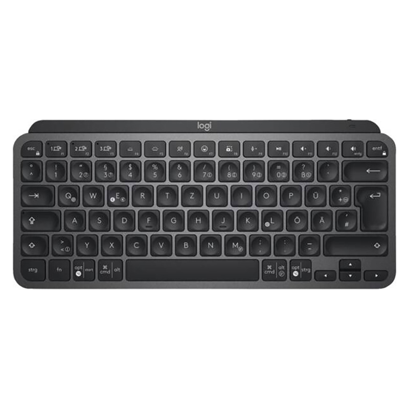 Logitech MX Keys mini noir Bluetooth, touches éclairées, disposition de clavier suisse, fonctionne sur accu pour plus de confort
