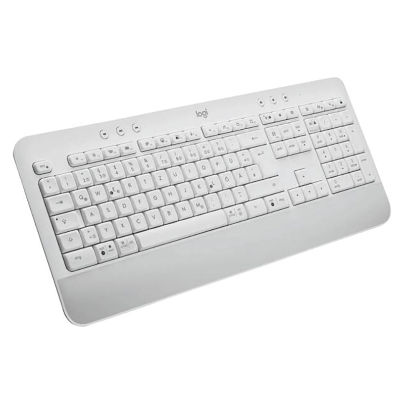 Logitech K650 Clavier Signature gris blanc Bluetooth, disposition de clavier allemande, protection anti éclaboussure, No 1 des ventes