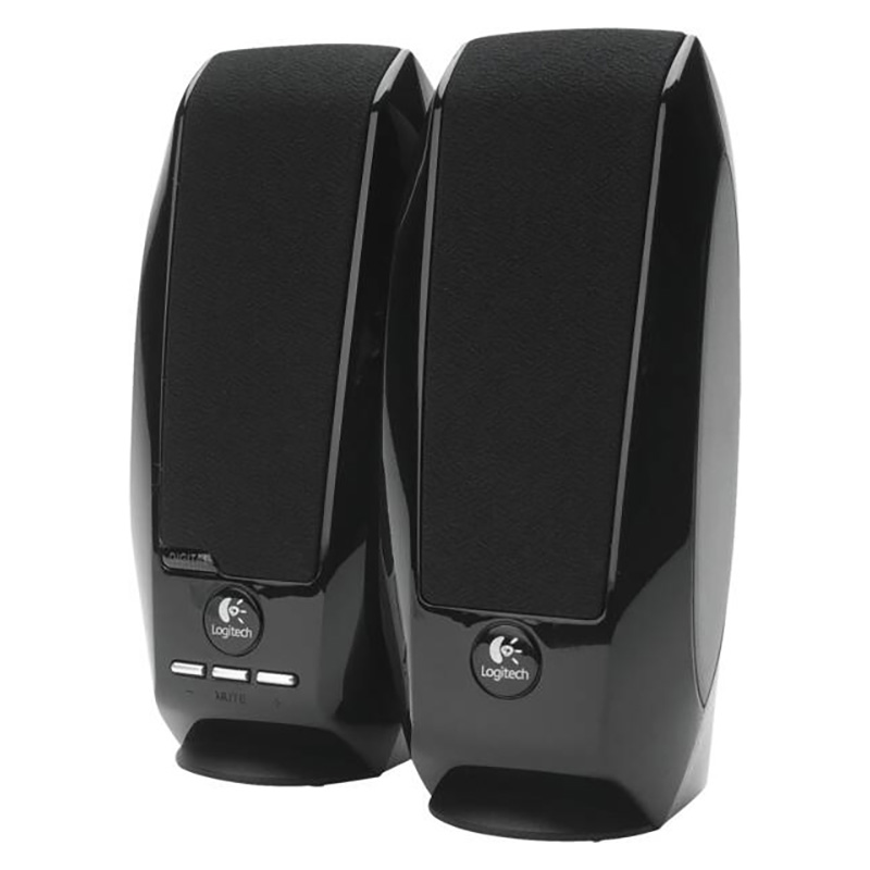 Logitech S150 noir Haut-Parleur PC 2.0 alimentation secteur, puissance totale 1.2 Watts maxi, domaine de fréquences 90-20000 Hz