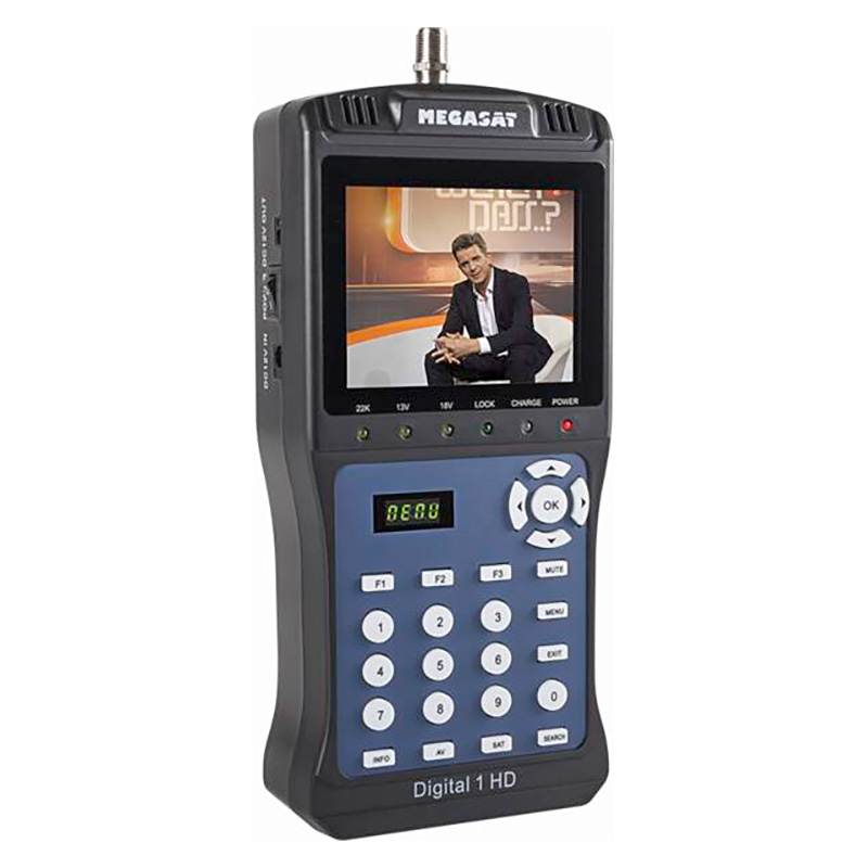 Megasat Appareil mesure antenne, mesure électrique DiSEqC, mesure TNS (satellite), mesure DVB-S2, UNICABLE Messung, afficheur, sacoche