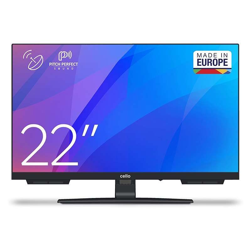 Cello C2224SH 55 cm Full HD LED TV avec Triple Tuner sans Cadre (DVB-C/-S2/-T2) “Pitch Perfect Sound” Idéal pour la cuisine Fabriqué en Europe [2024].