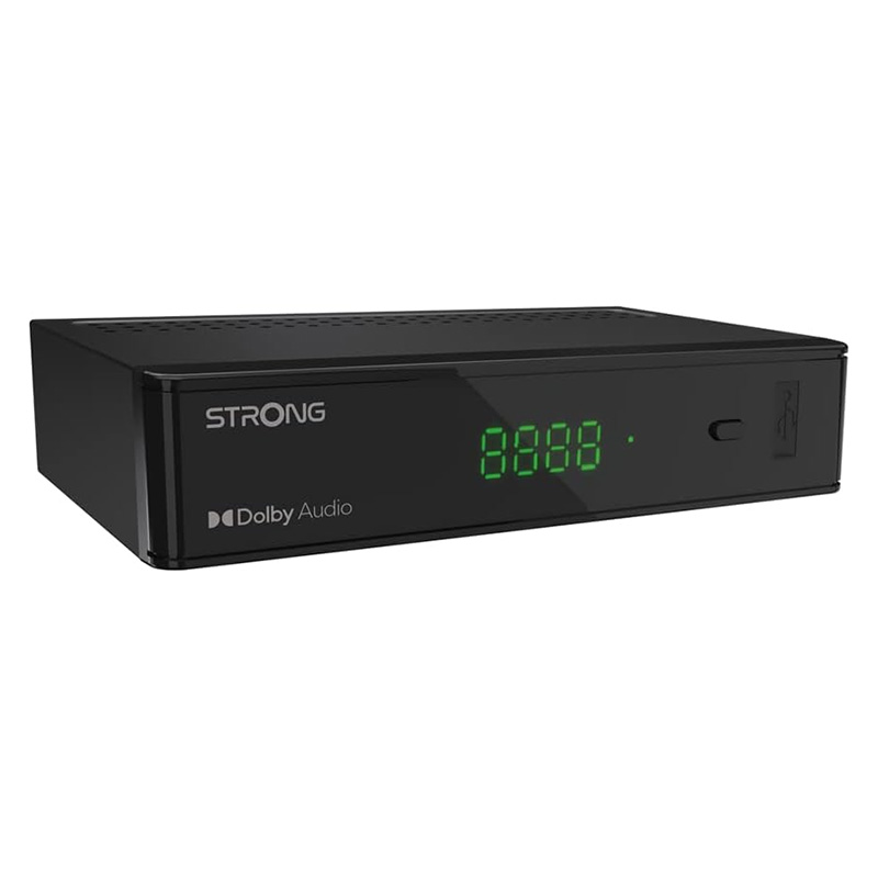 STRONG - Décodeur Satellite - Compatible 64 Satellites - Résolution HD - Port USB pour Mise à Jour - Port HDMI - Entrée Péritel - Noir