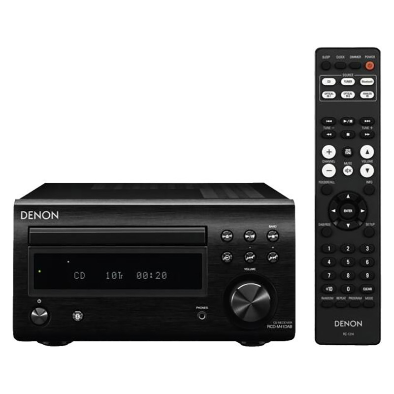 Denon Ampli-Tuner-CD, puissance musicale 2x30 Watts maxi, DAB+, partie radio RDS, réception FM, minuterie, In AUX, connexion Bluetooth, prise casque.