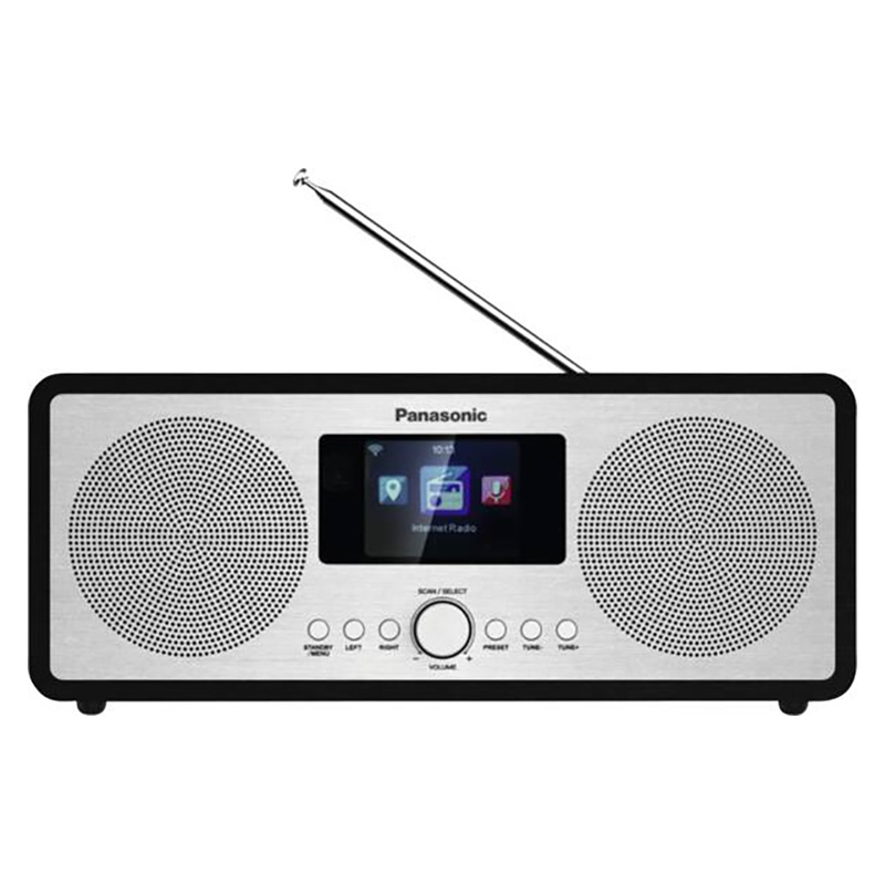 Panasonic Radio design, récepteur DAB, DAB+, FM, écran couleur de 2,4'', 6,09 cm diagonale, horloge / minuterie, Sleep-Timer, télécommande, Bluetooth, WLAN